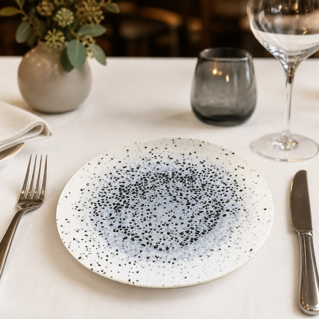 Commercial Round Plates 210mm Blue Super Vitrified Ceramic 12 Pack