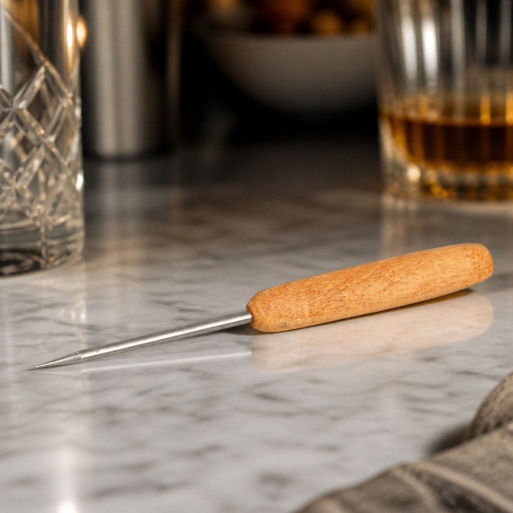 Commercial Ice Pick with Wooden Handle for Bar Use