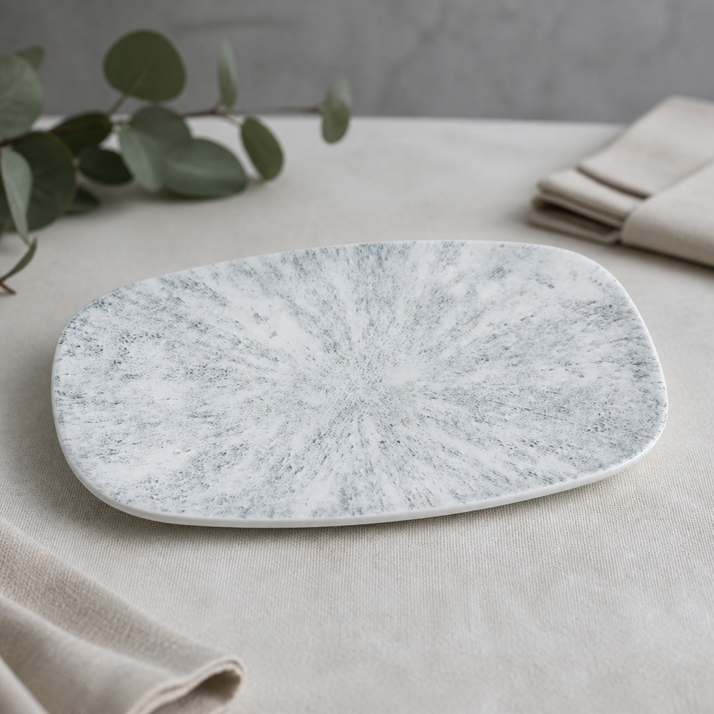 Commercial Oblong Plates Pearl Grey 298x152mm 12 Pack