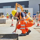 Premium High-Performance Stretch Cargo Trousers in Orange with ISO 20471 Certification