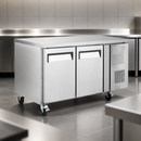 282Ltr Commercial Double Door Counter Freezer Stainless Steel