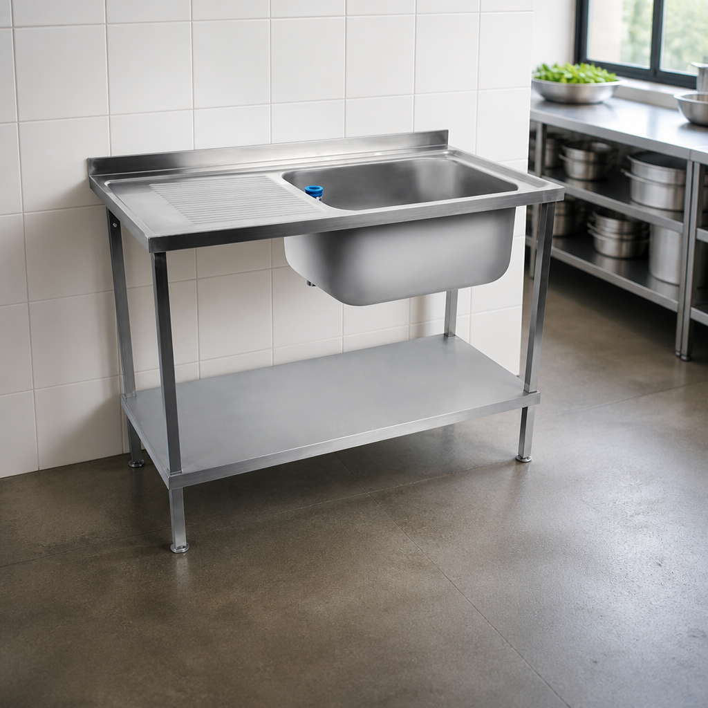Commercial Stainless Steel Kitchen Sink with Left Hand Drainer 1500mm