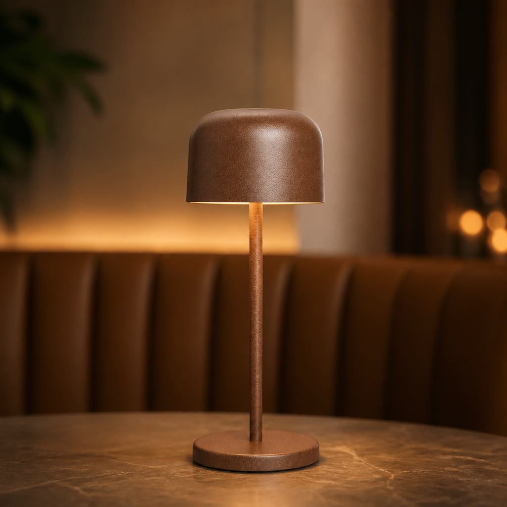USB-Powered Cordless Table Lamp 200mm Round Dome Design