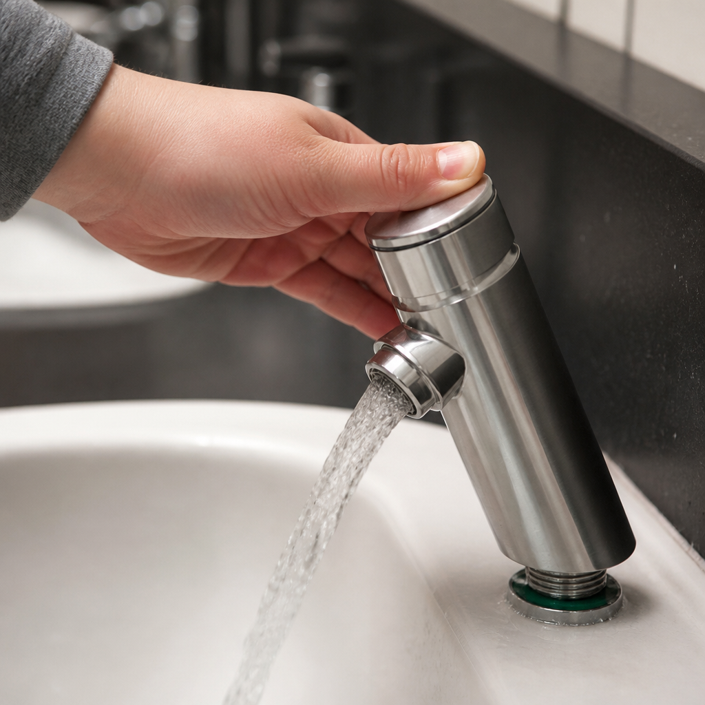 Self-Closing Commercial Pillar Tap for Public Washrooms
