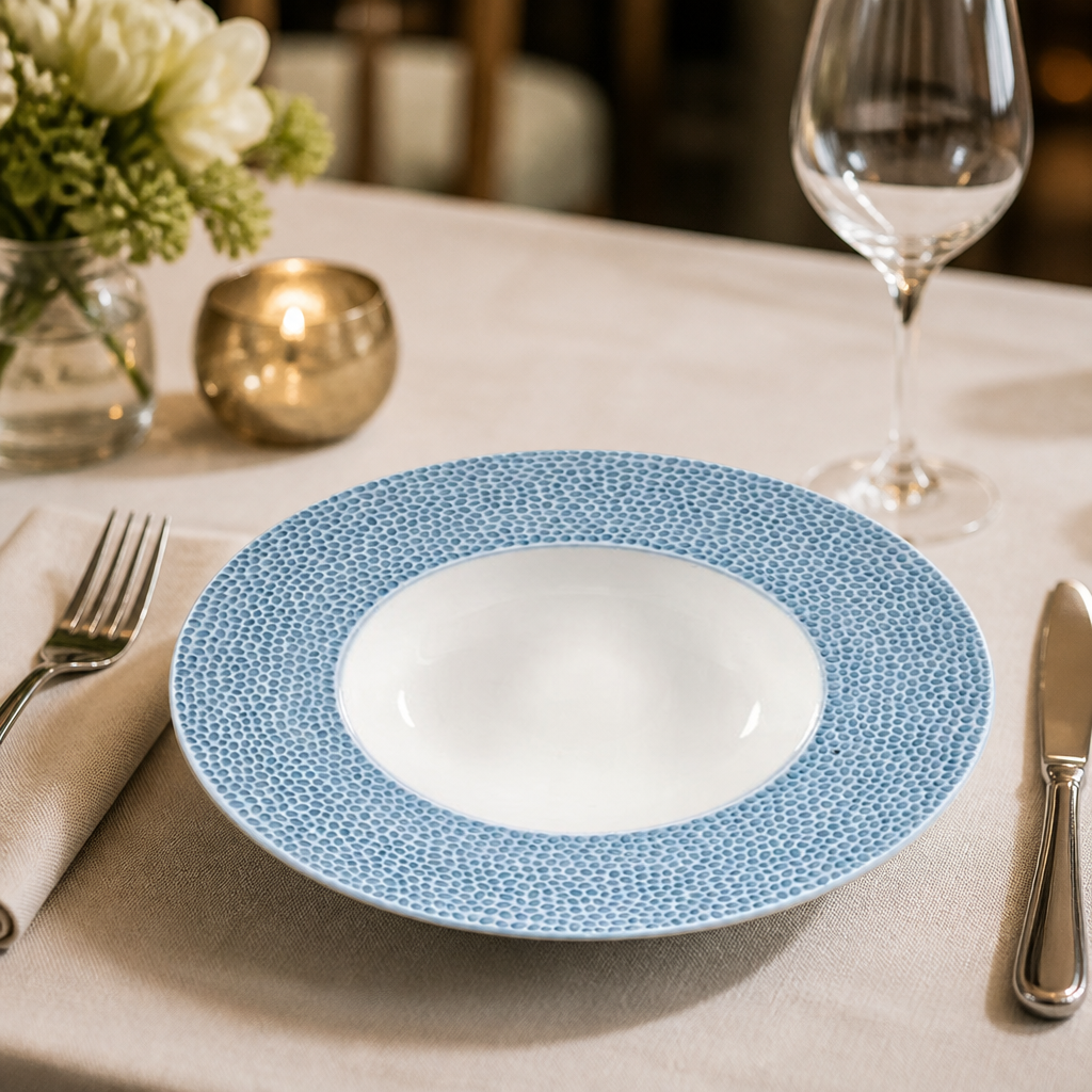 Commercial Wide Rim Bowls Ocean Blue 240mm 12 Pack