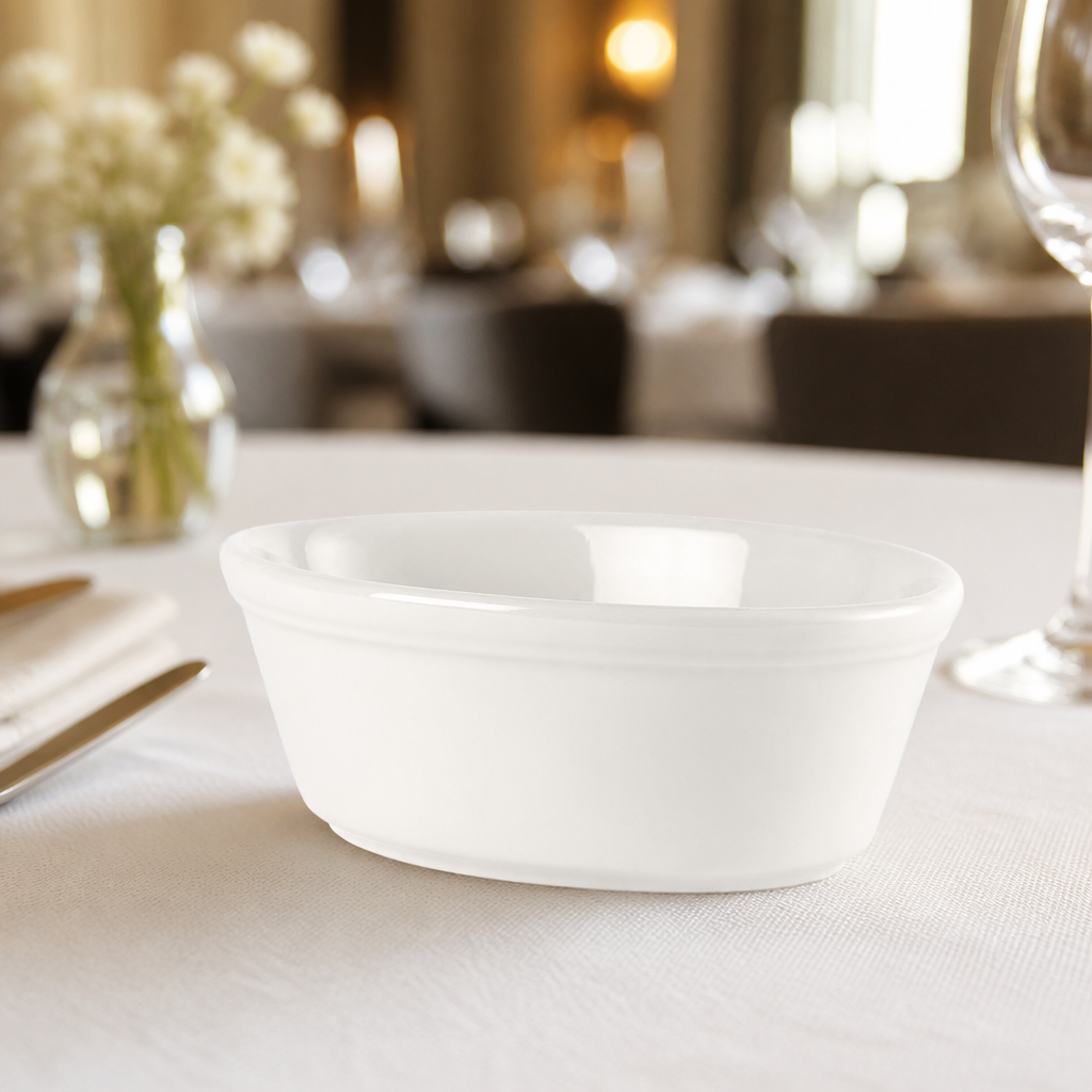 Commercial Oval Pie Dishes 150mm 450ml Porcelain 12 Pack