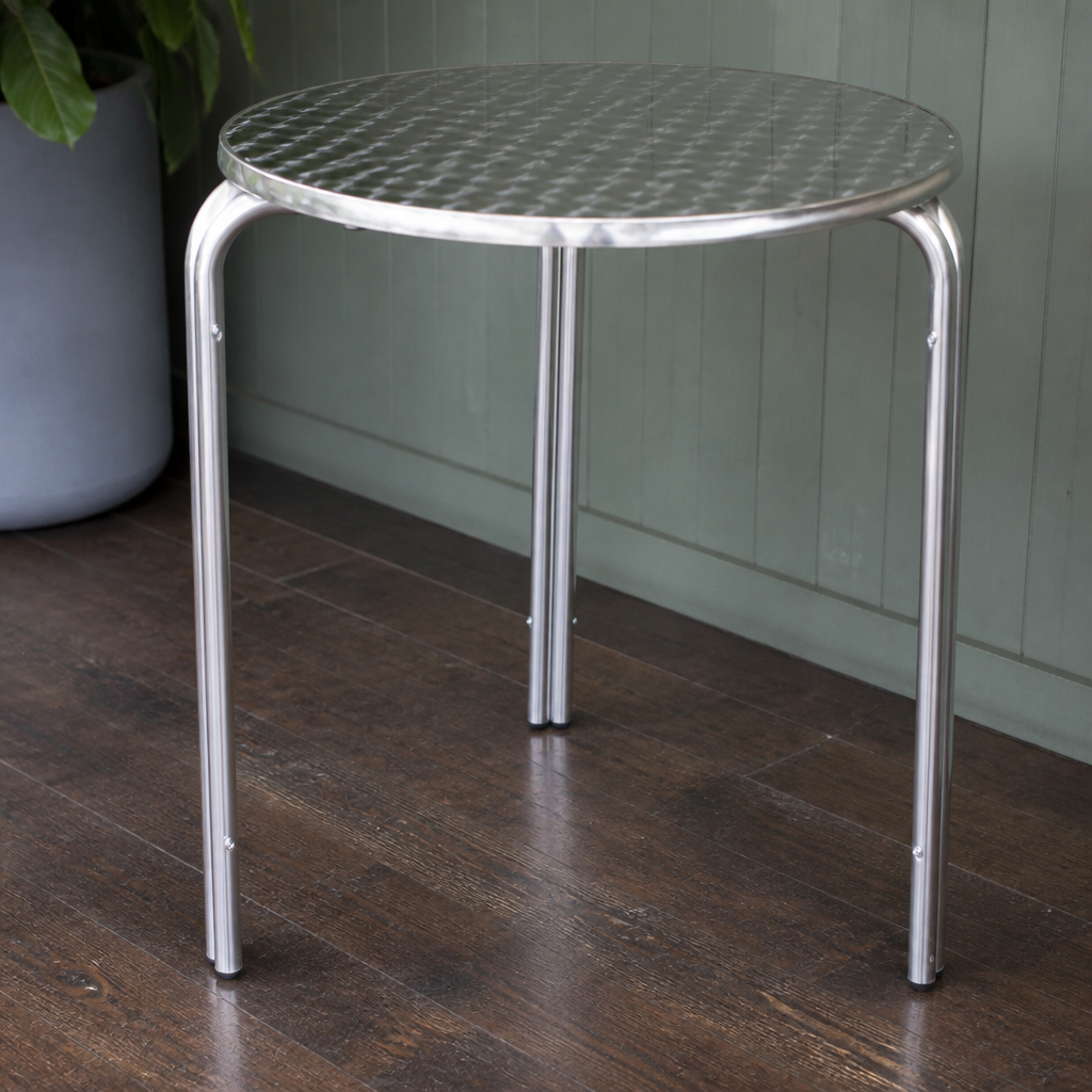 700mm stainless steel outdoor bistro table with stackable design
