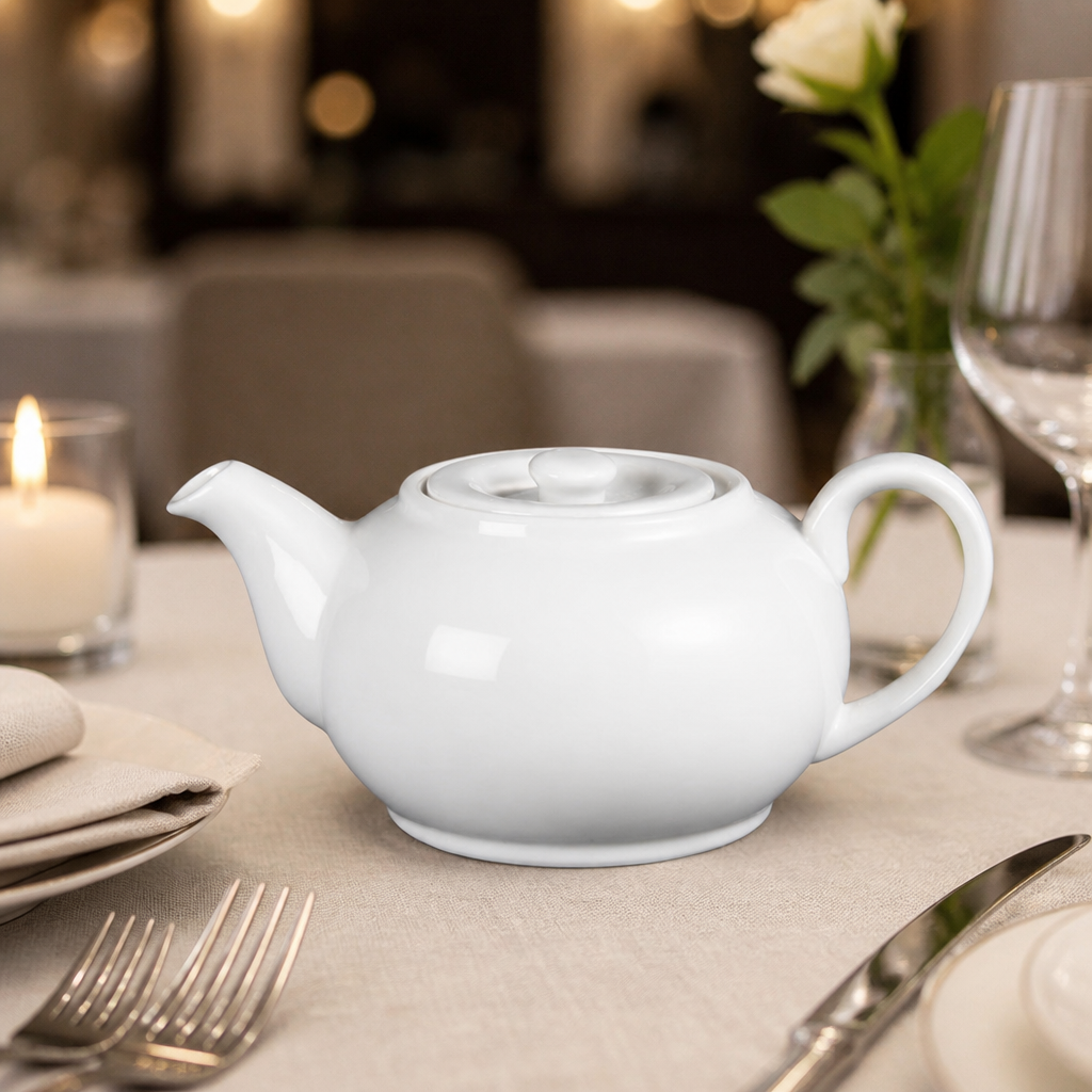 Commercial Teapots 426ml Porcelain Whiteware 4 Pack
