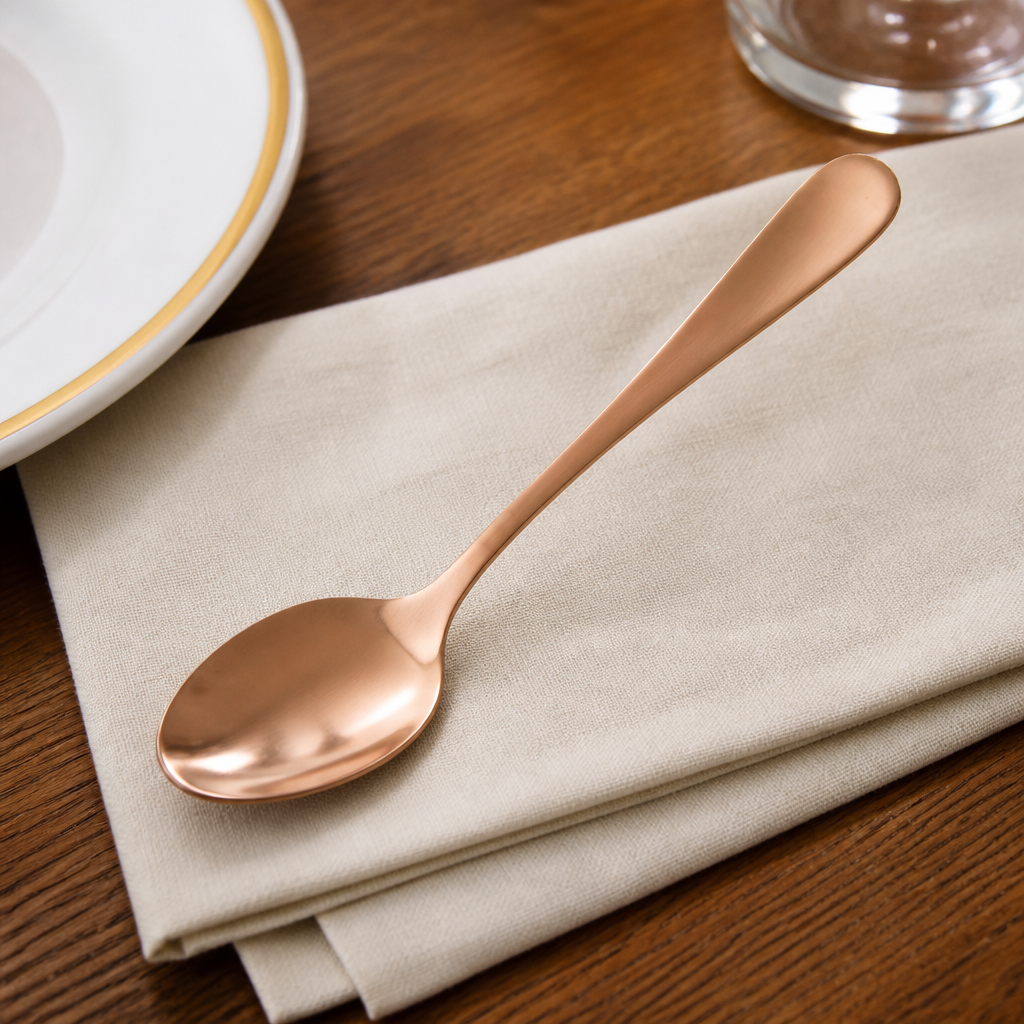 Commercial Medium Teaspoon Set Copper 12 Pack Stainless Steel