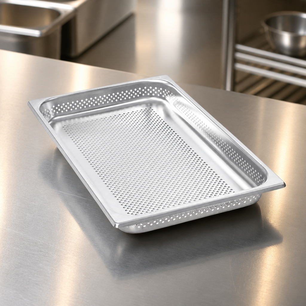 Commercial Stainless Steel Perforated Container 325x530mm
