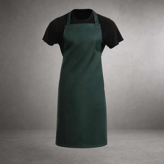 Commercial Staff Bib Apron Bottle Green One Size 710x960mm