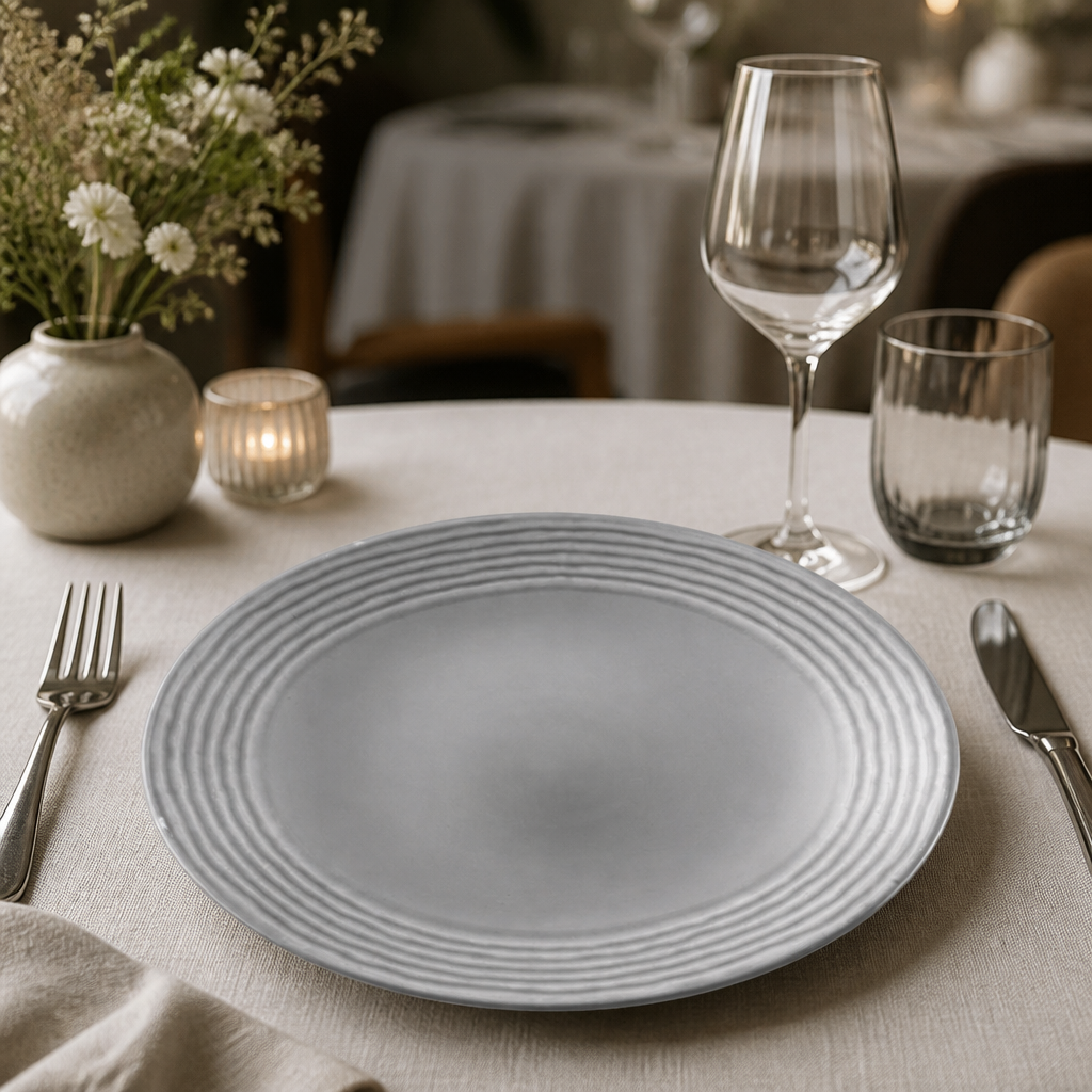 Commercial Deep Coupe Plates Grey 281mm 12 Pack Vitrified China