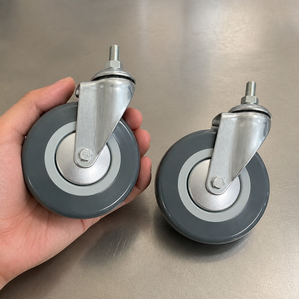 Commercial castors 2 pack for catering equipment 195mm height