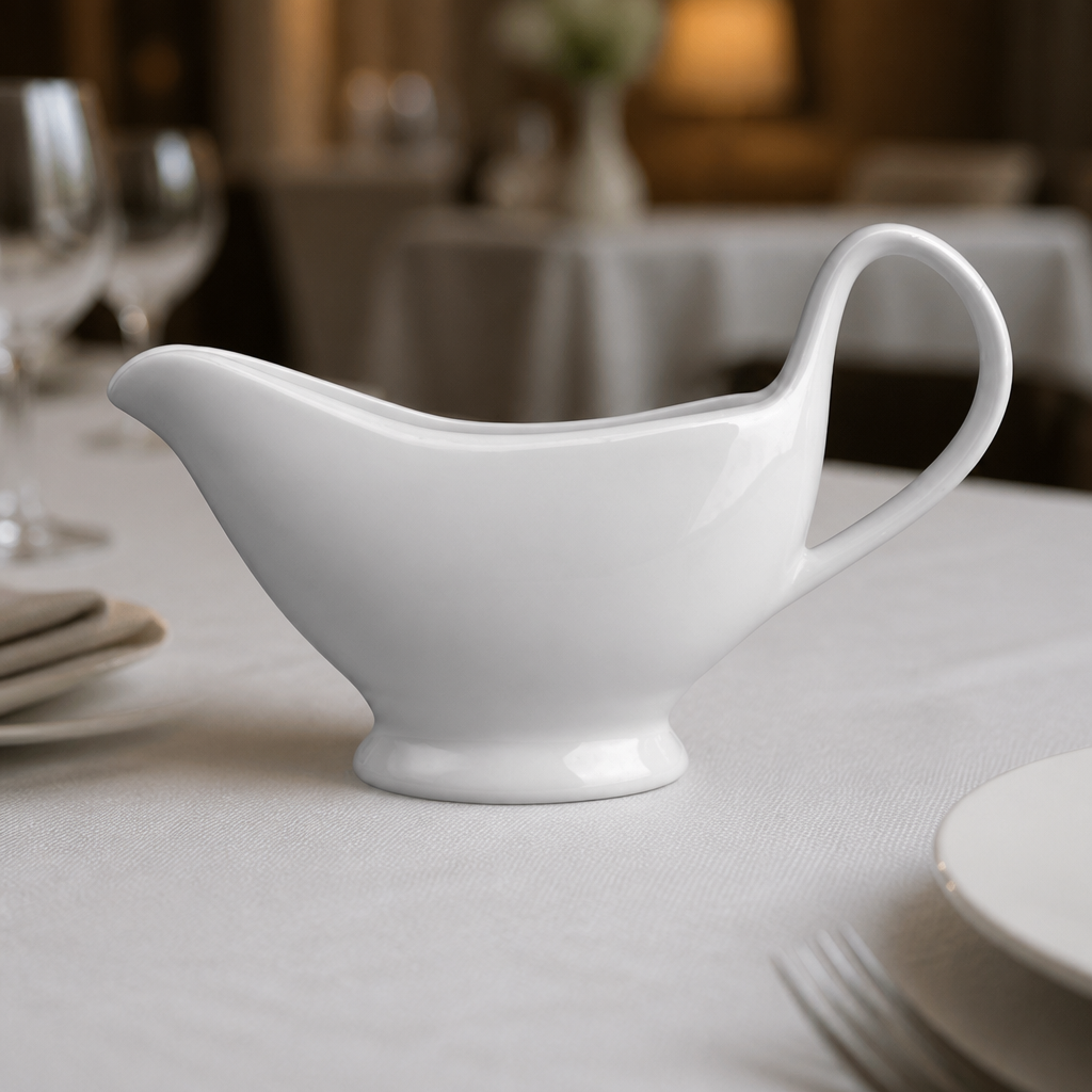 Commercial Gravy Boat 340ml Porcelain 6 Pack Stackable