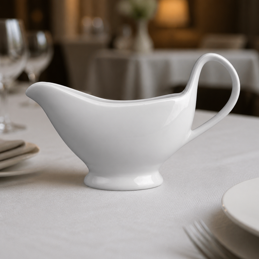 Commercial Gravy Boat 340ml Porcelain 6 Pack Stackable