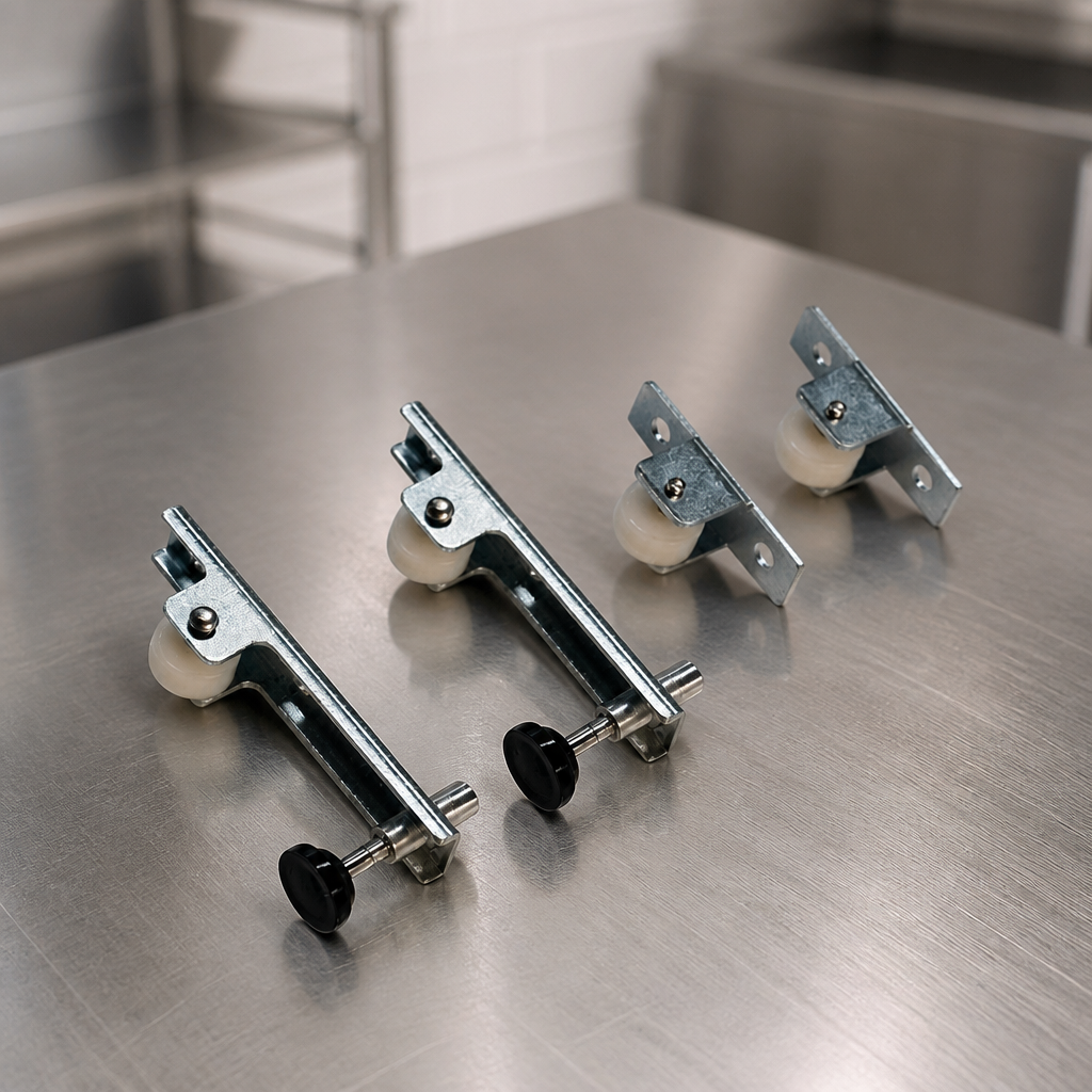 Commercial Multideck Castor Set with Adjustable Feet