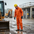 Premium Waterproof Coverall - Durable Flexothane Rain Suit with Hood and Elastic Cuffs for Wind and Chemical Protection