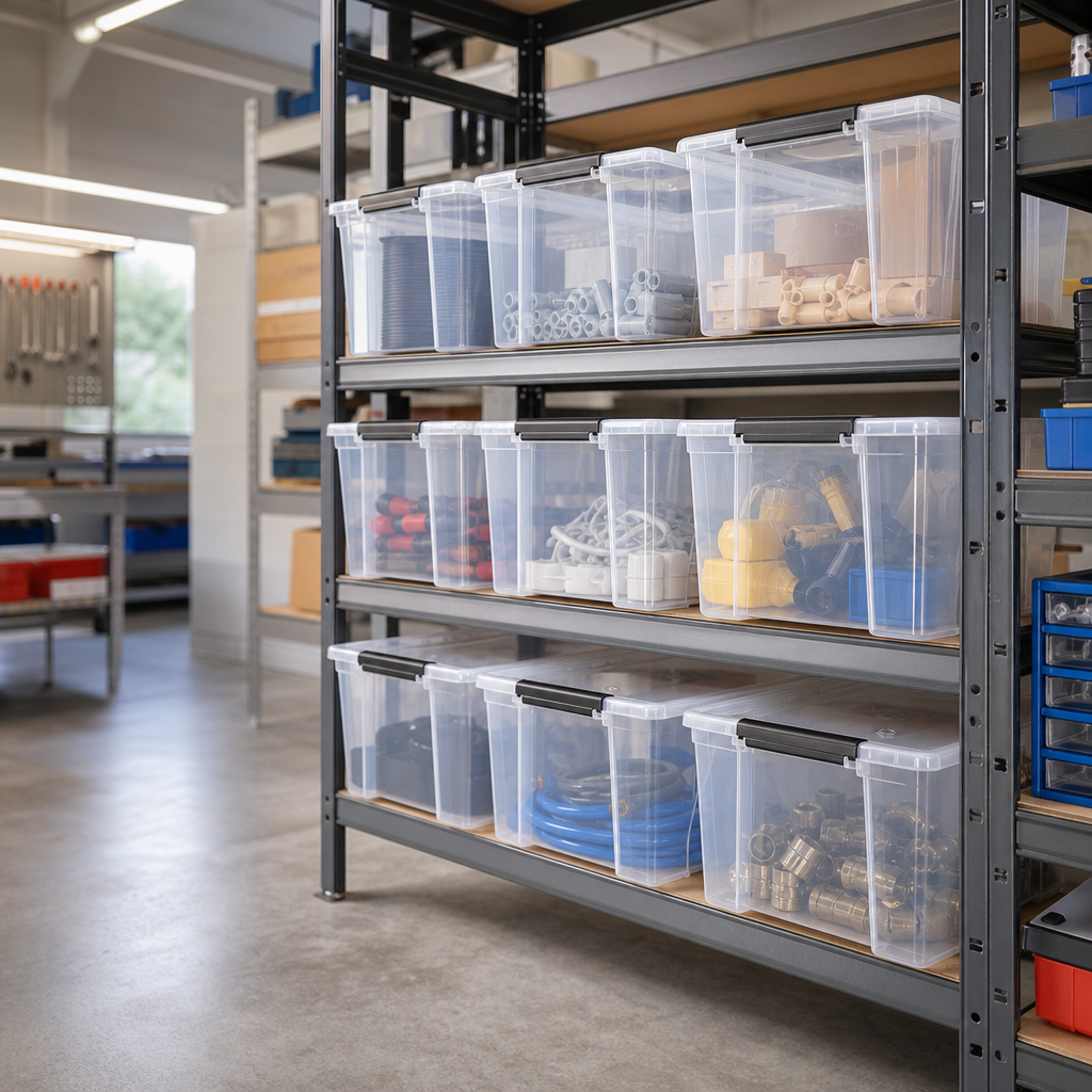42 L Clear Clip Lock Storage Boxes – Pack of 6