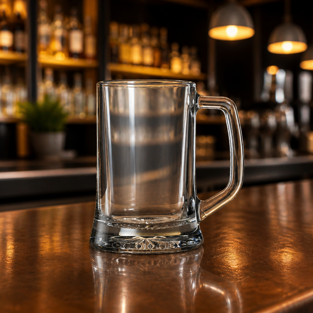 Commercial Beer Mugs 0.5 Pint 280ml Nucleated Glass 6 Pack