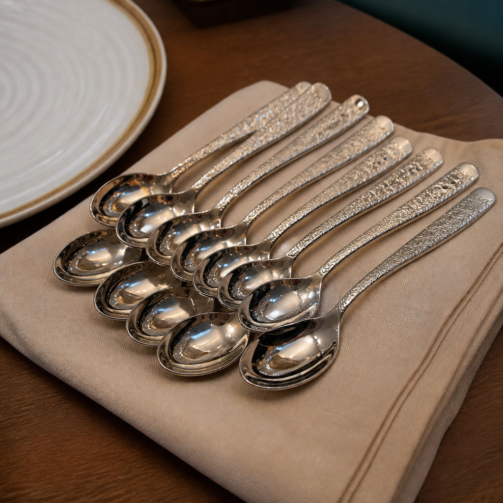 Set of 12 commercial teaspoons for catering use