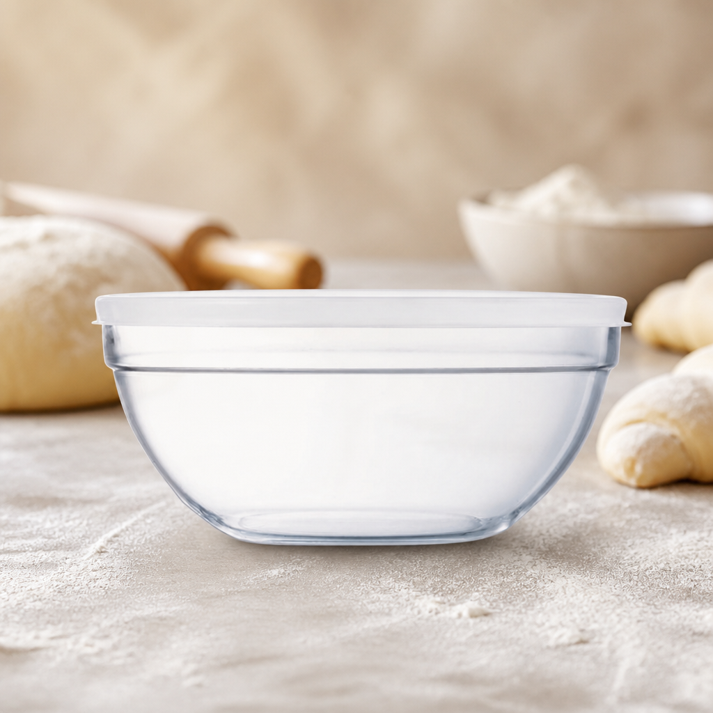 Set of 6 stackable commercial mixing bowls 230mm
