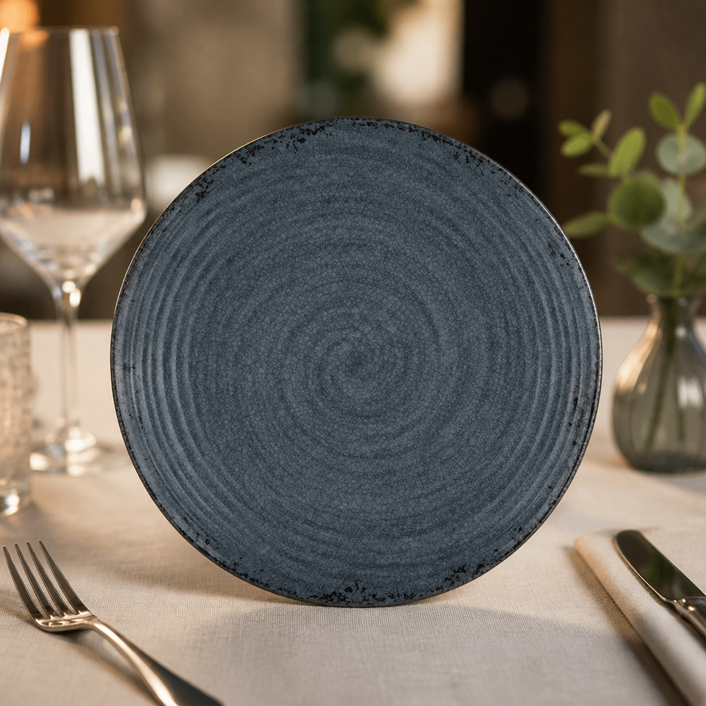 Commercial Melamine Dinnerware Plates 279.4mm Blue 12 Pack