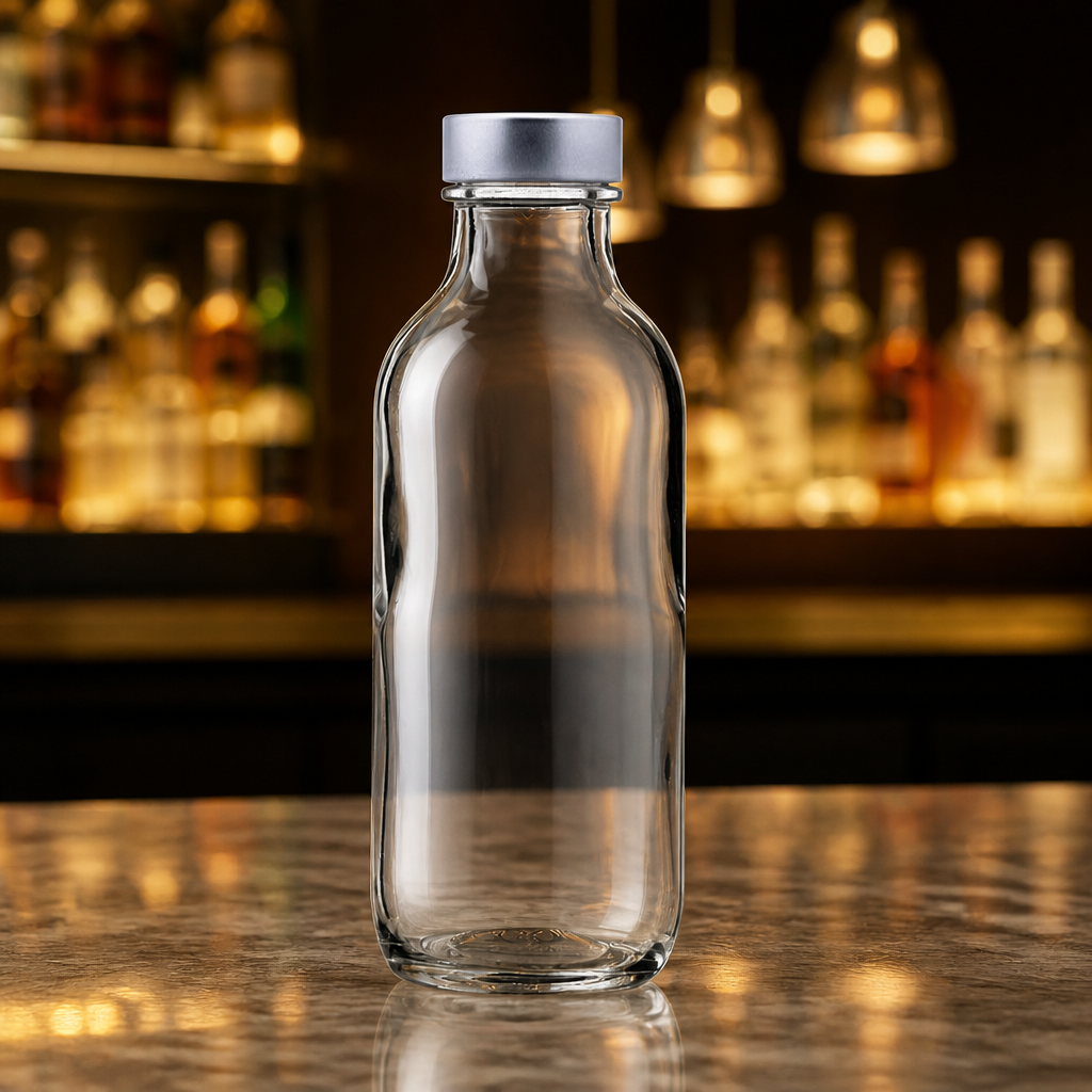 Set of 6 sleek 350ml glass bottles for commercial use