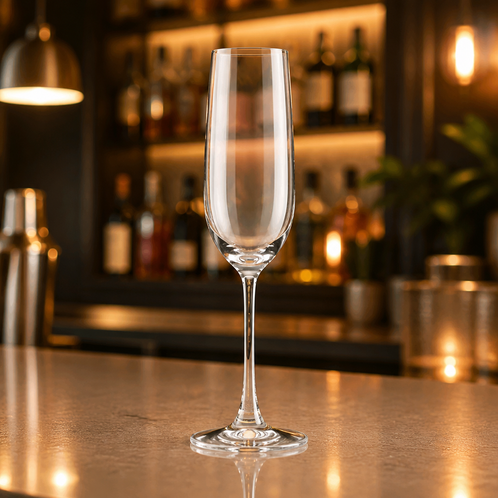 Commercial Champagne Glasses 210ml Pack of 6 Clear Flutes