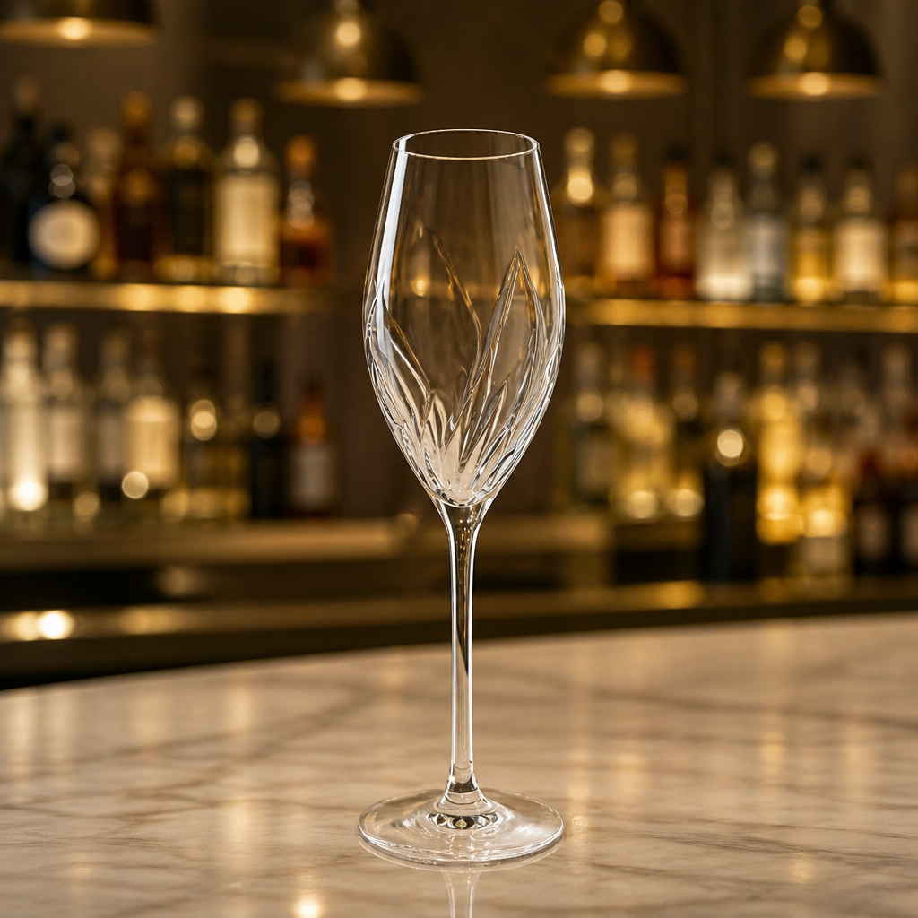 Set of 8 Commercial Swirly Flute Glasses 240ml