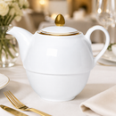 Commercial Burnished Gold Tea Set for One 460ml Teapot 6 Pack