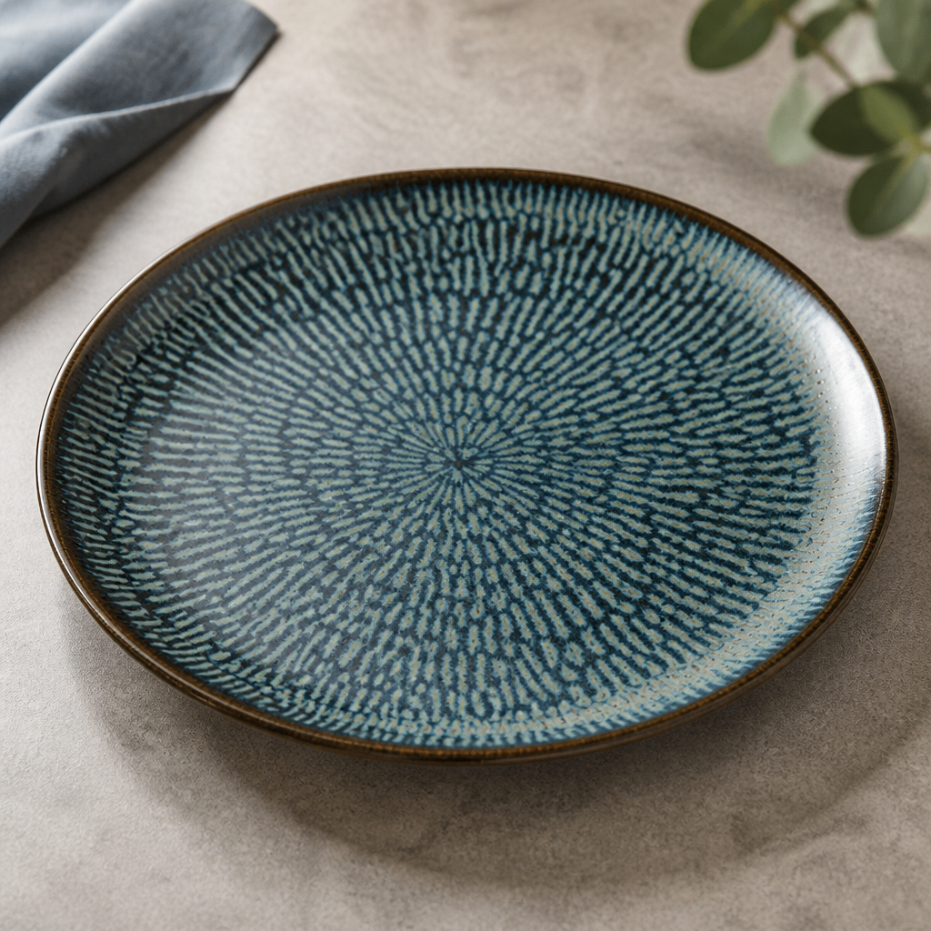 Commercial 215mm Sapphire Blue Natural Plates - 6 Pack