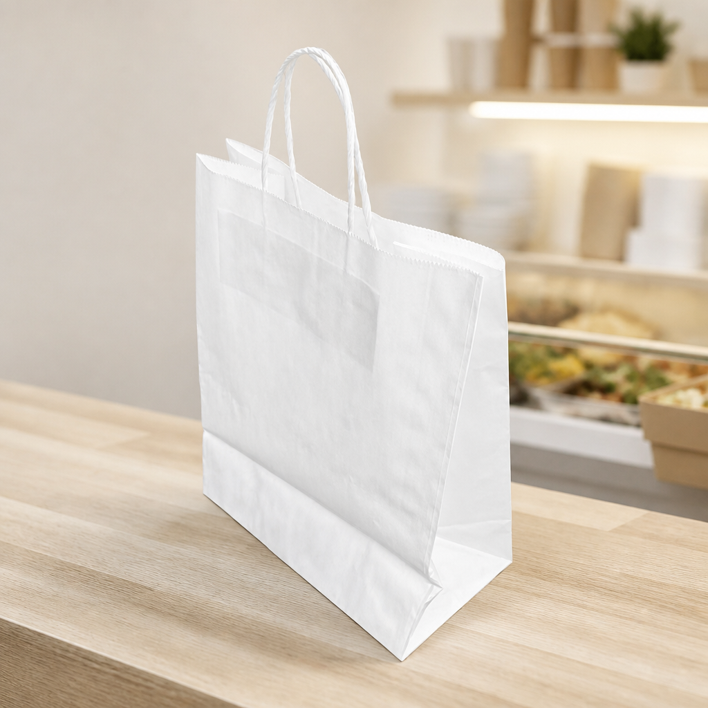 Large Recyclable Paper Bags 250 Pack for Catering Use
