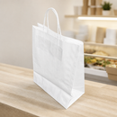 Large Recyclable White Paper Bags 250 Pack for Catering Use