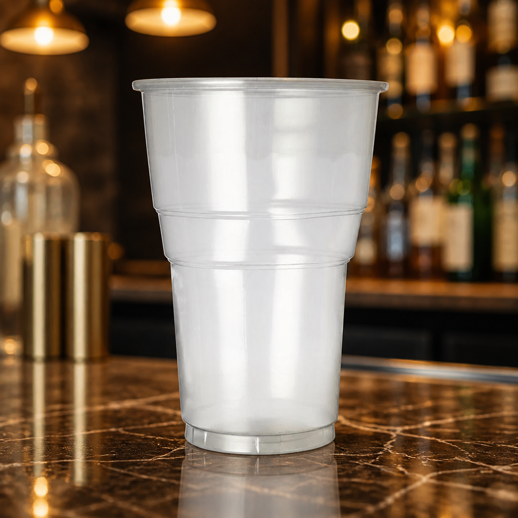 Commercial Plastic Pint Glasses 570ml Clear 1000 Pack