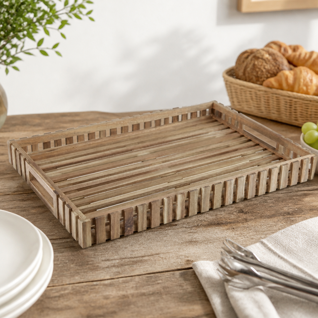 Commercial Acacia Wood Rectangular Storage Box 510x355mm