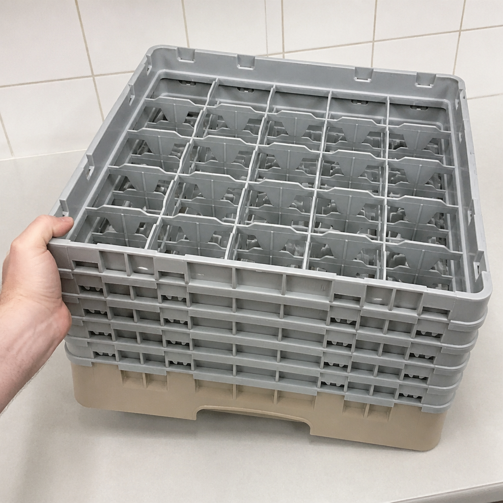 Commercial Glass Rack with 25 compartments for glass storage