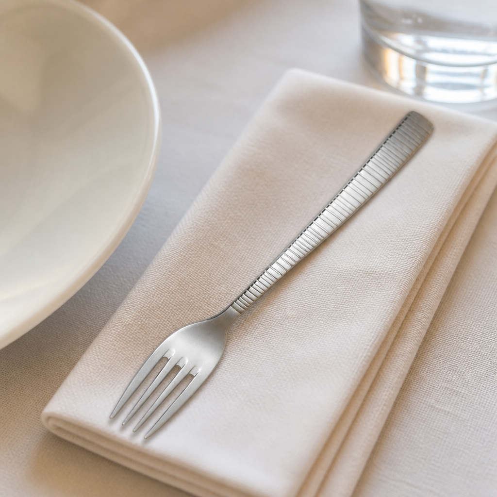 Set of 12 stainless steel cocktail forks for dining