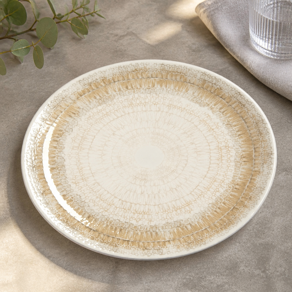 Commercial 280mm Coupe Plates Beige Set of 12