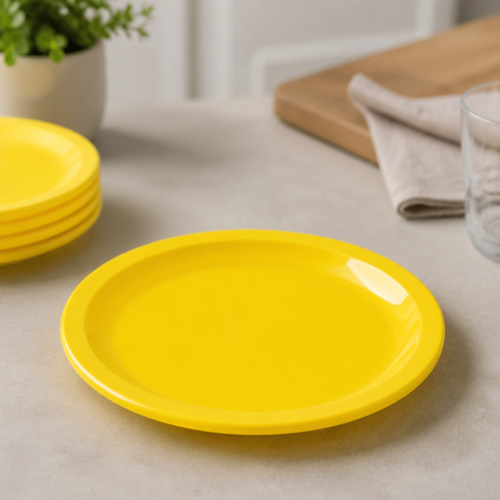 Commercial Polypropylene Plates Yellow 230mm 12 Pack