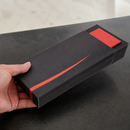 Commercial Cutlery Pouches with Napkin - 100 Pack Black Red