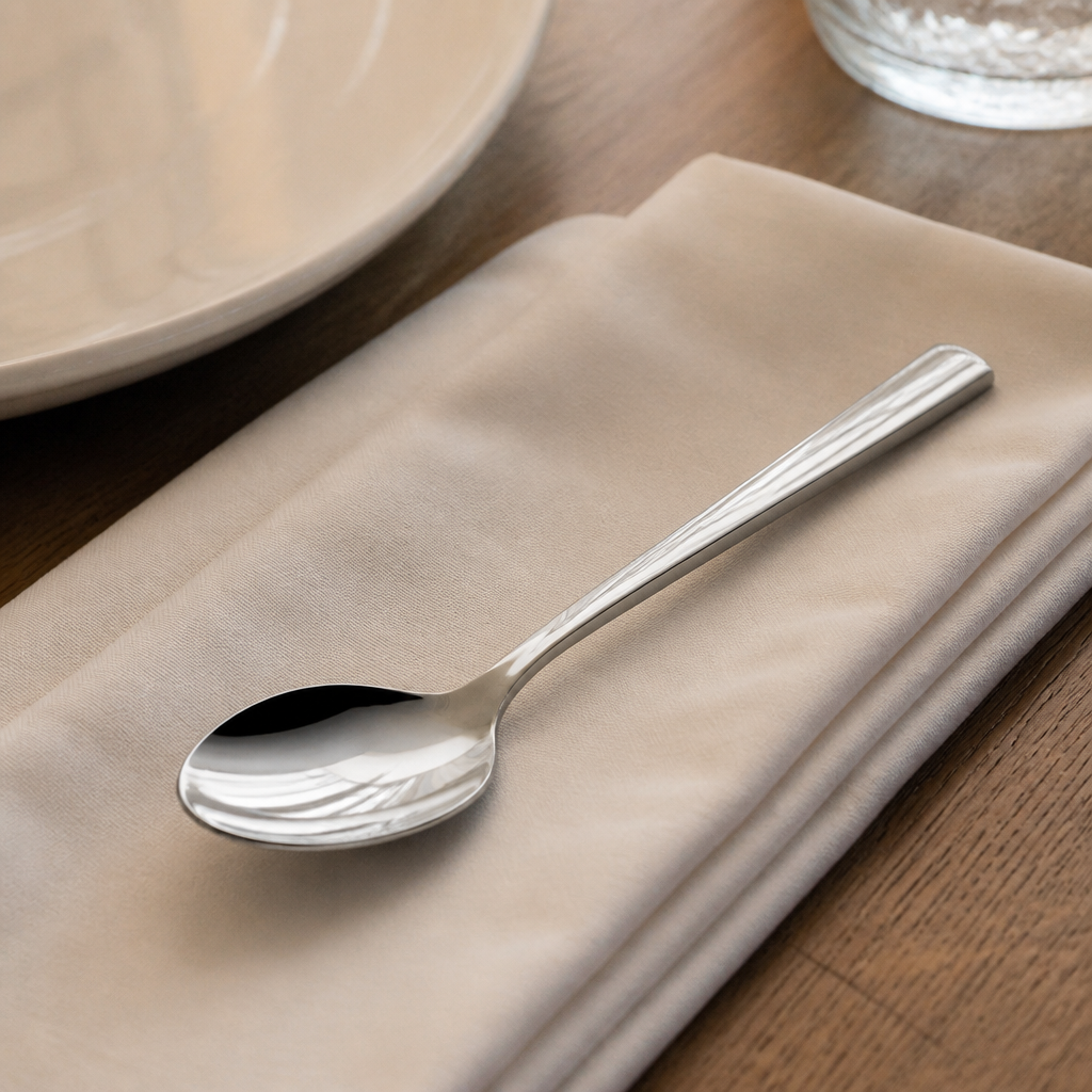 Set of 12 commercial stainless steel teaspoons for catering