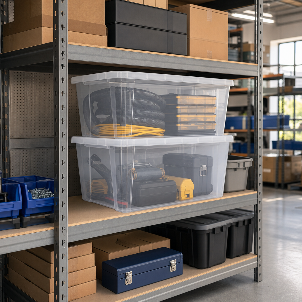 42L Clear Plastic Storage Boxes 2-Pack with Lids