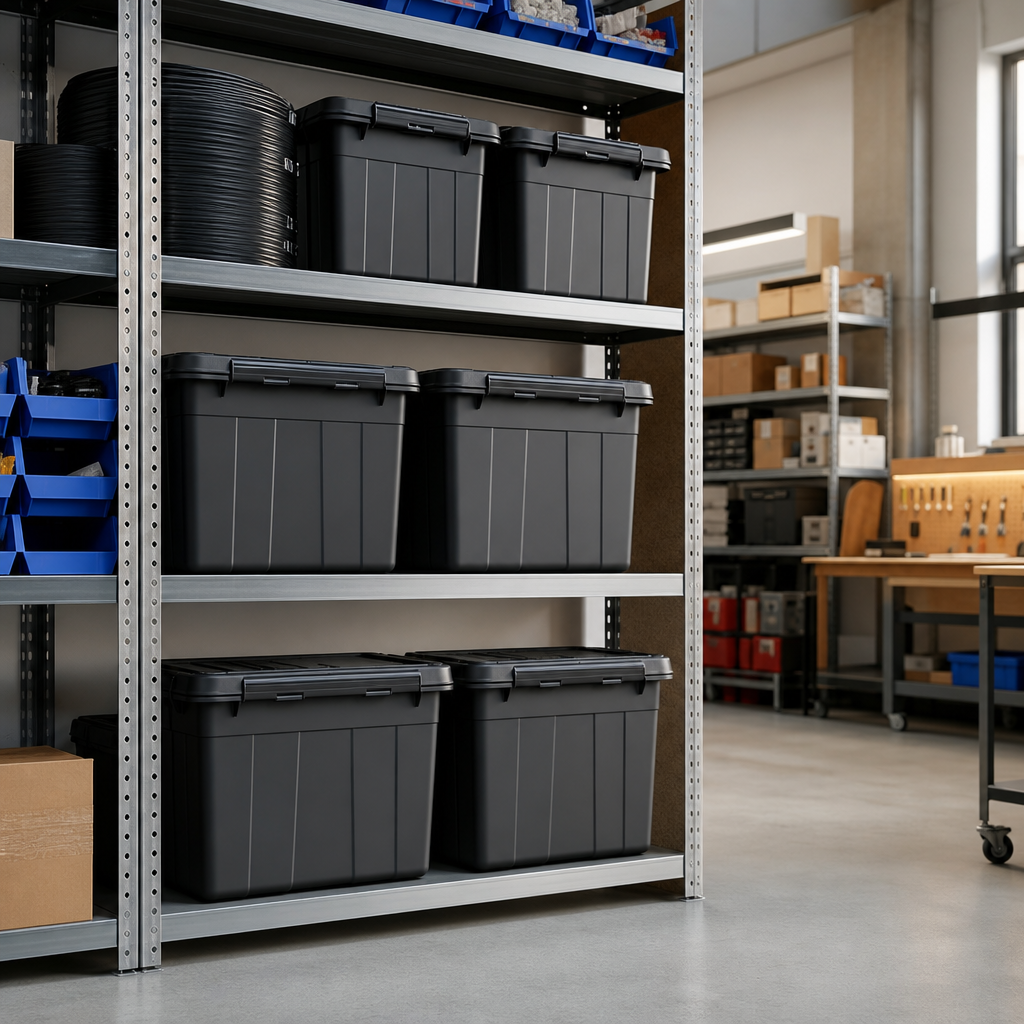 42L Heavy Duty Plastic Storage Box with Clip-Lock Lid