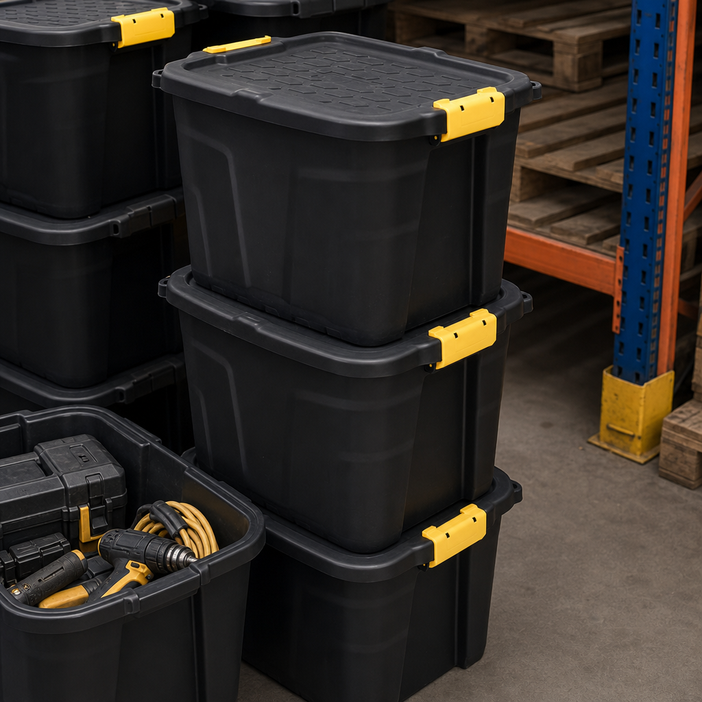 42L Heavy Duty Plastic Storage Box with Clip-Lock Lid