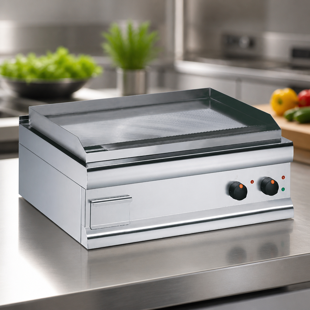 Commercial Dual Zone Electric Griddle 712 x 405mm Steel Plate