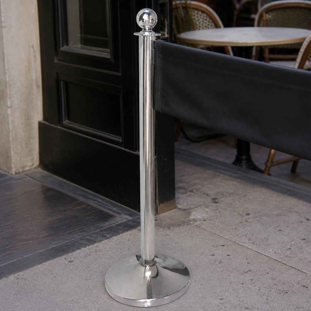 Commercial Stainless Steel Ball Top Barrier Post 950mm High