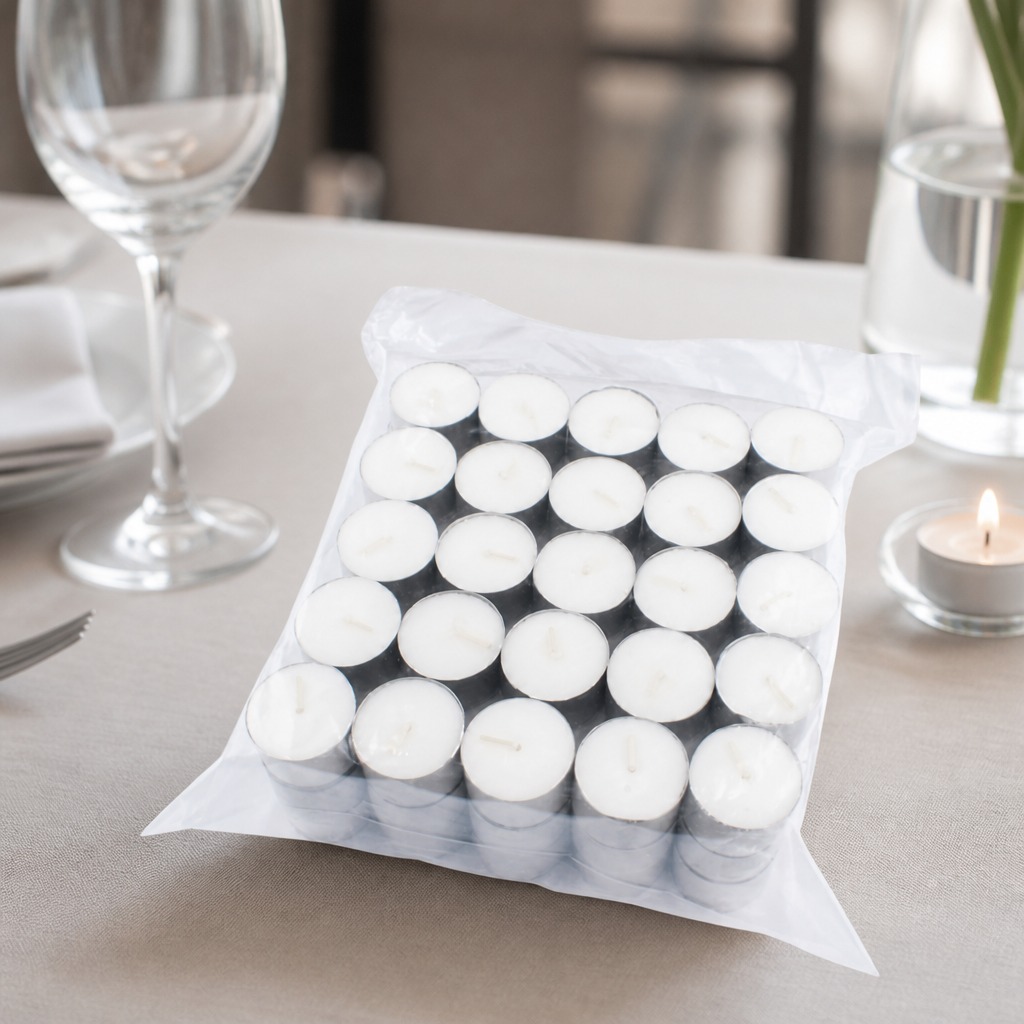 Commercial Table Candles 8 Hour Tealights Pack of 75