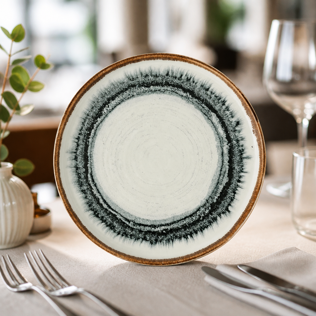 Commercial walled plates 210mm, microwave and dishwasher safe, 6 pack