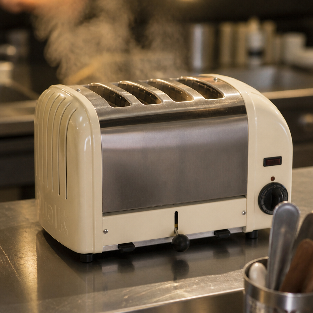 Commercial 4 Slice Toaster Utility Cream Stainless Steel