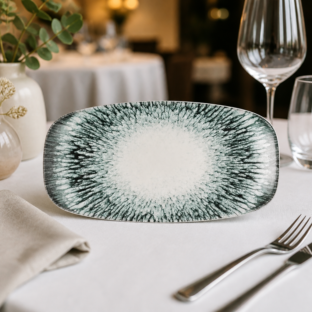 Pack of 12 Commercial Ceramic Oblong Platters 298x153mm